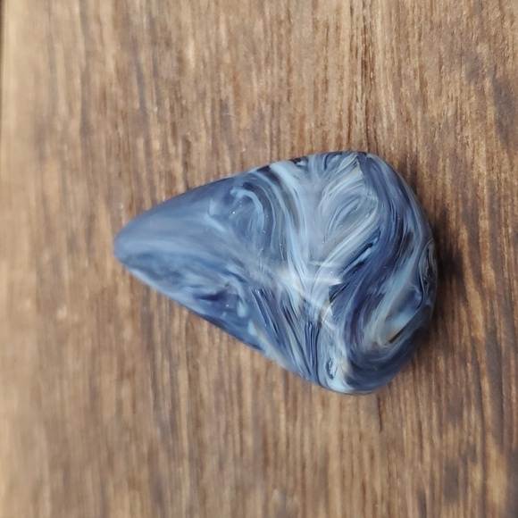 Jewelry making blue marbled cabochon for crafting - Picture 1 of 2